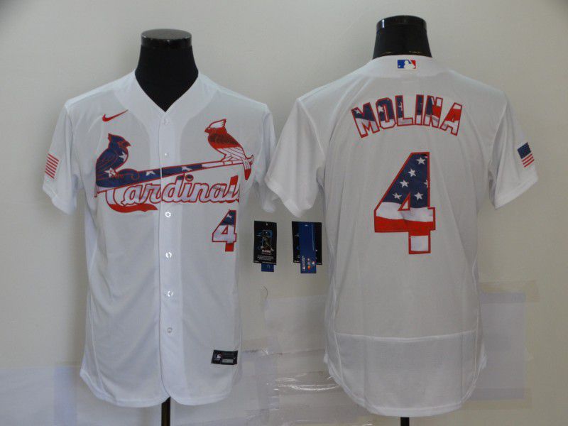 Men St.Louis Cardinals 4 Molina White 2020 Elite MLB Jerseys